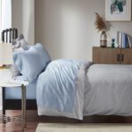 Madison Park 1500 Thread Count Cotton Blend 4 PC Sheet Set in Blue, Cal King MP20-6411