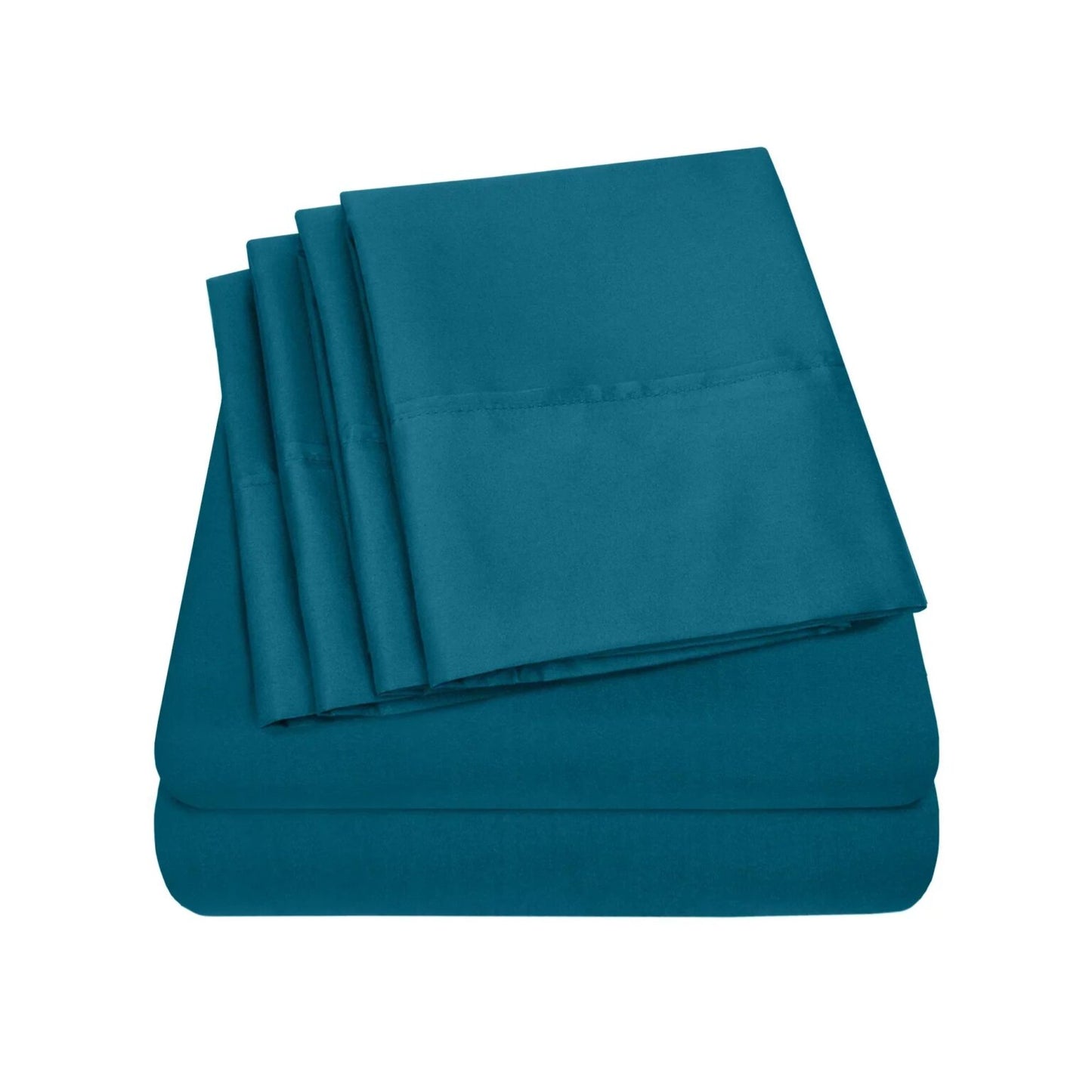 6 Piece Bed Sheet Set Deep Pocket Egyptian Soft 1500 Thread Count Bedding Teal CK